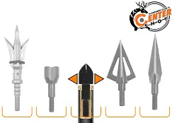 Стрела арбалетная карбоновая Centershot Bolt 22", оперение Q2i Fusion X-2 3", латунный инсерт