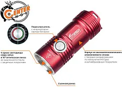 Фонарь FiTorch P25 универсальный компактный (акум. с USB) красный