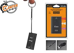 Фонарь брелок FiTorch K3 Lite (USB зарядка, 3 светодиода: красный, белый, УФ) серебристый