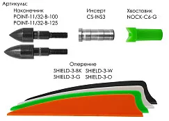 Стрела арбалетная карбоновая Centershot Toxic Carbon 22" Half Moon Nock