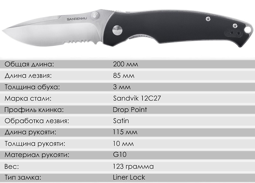 Складной нож SanRenMu 9012